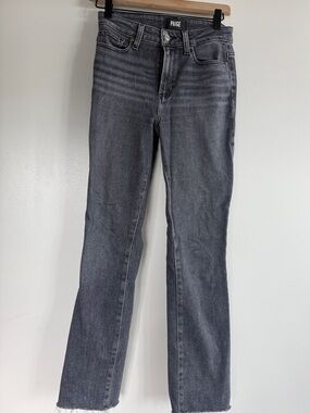 PAIGE Straight Leg Jeans in Charcoal Gray